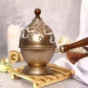 Traditional Dhoop Dani for incense burning, puja rituals and home temple use