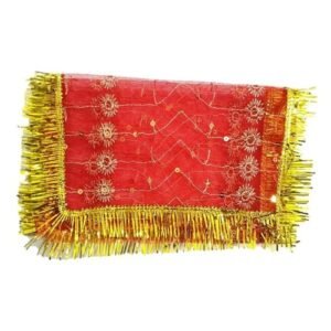 Red Mata Ki Chunari for Hindu goddess worship and religious puja rituals
